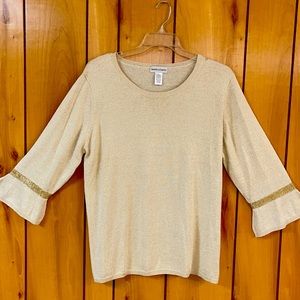Drop-dead gorgeous cream with gold thread sweater.